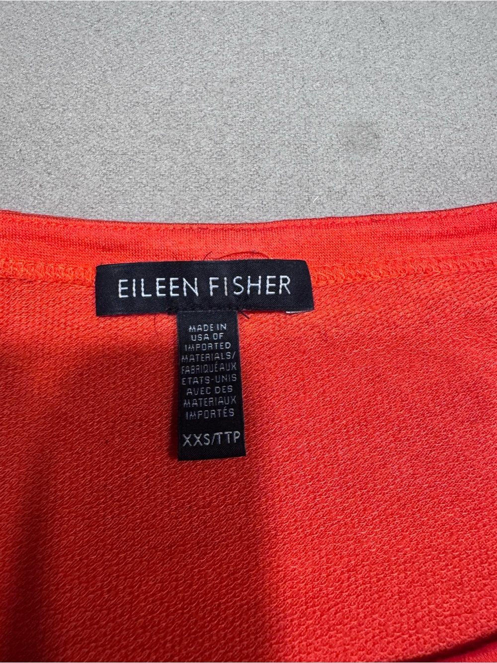 Eileen Fisher Tencel Stretch Ballet Neck Orange Tunic - Picture 4 of 6